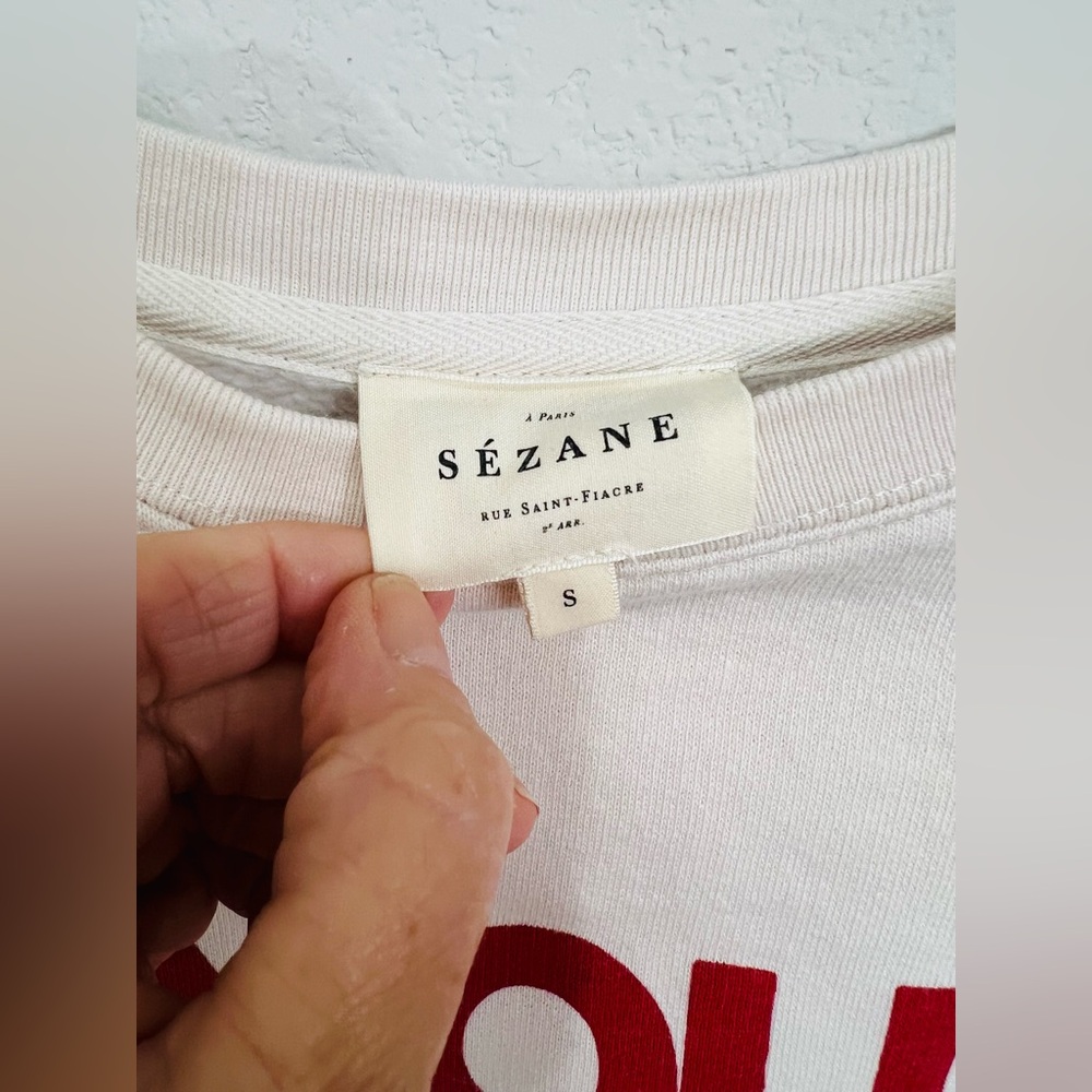 Sézane Amour Cafe Creme Sweatshirt - Picture 9 of 9